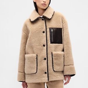 Gap × Sandy Liang Reversible Vegan Leather Sherpa Jacket